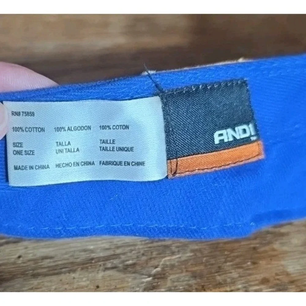 AND 1 VISOR Y2K HAT CAP VINTAGE Blue Yellow Basketball‎